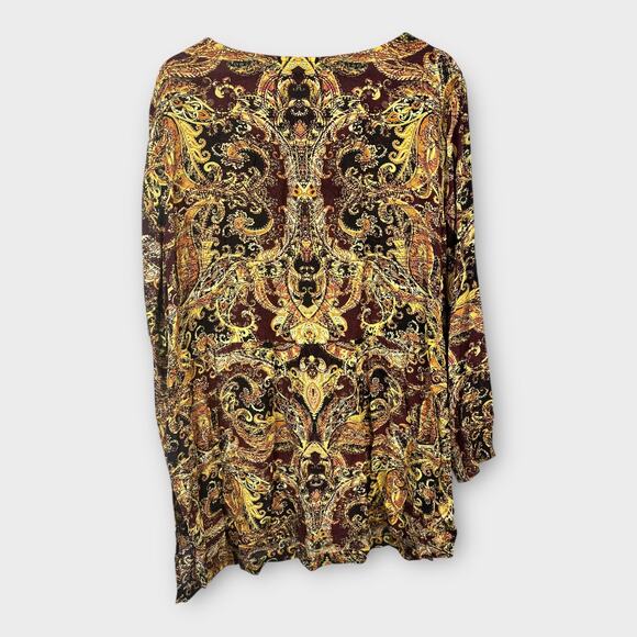 J. Jill Women's Top - Brown and Gold Paisley - Picture 2 of 8